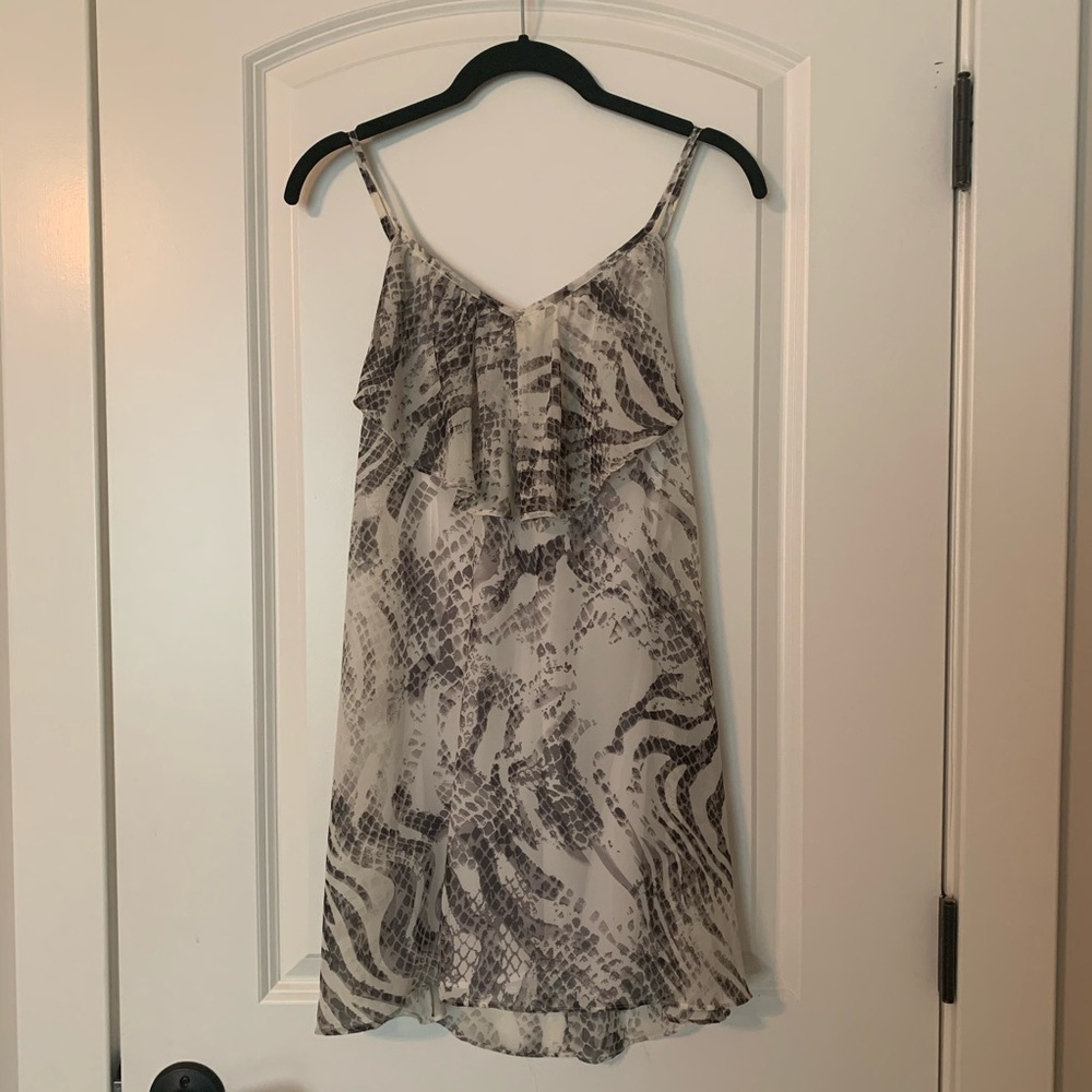 Gray and white Snake print mini dress